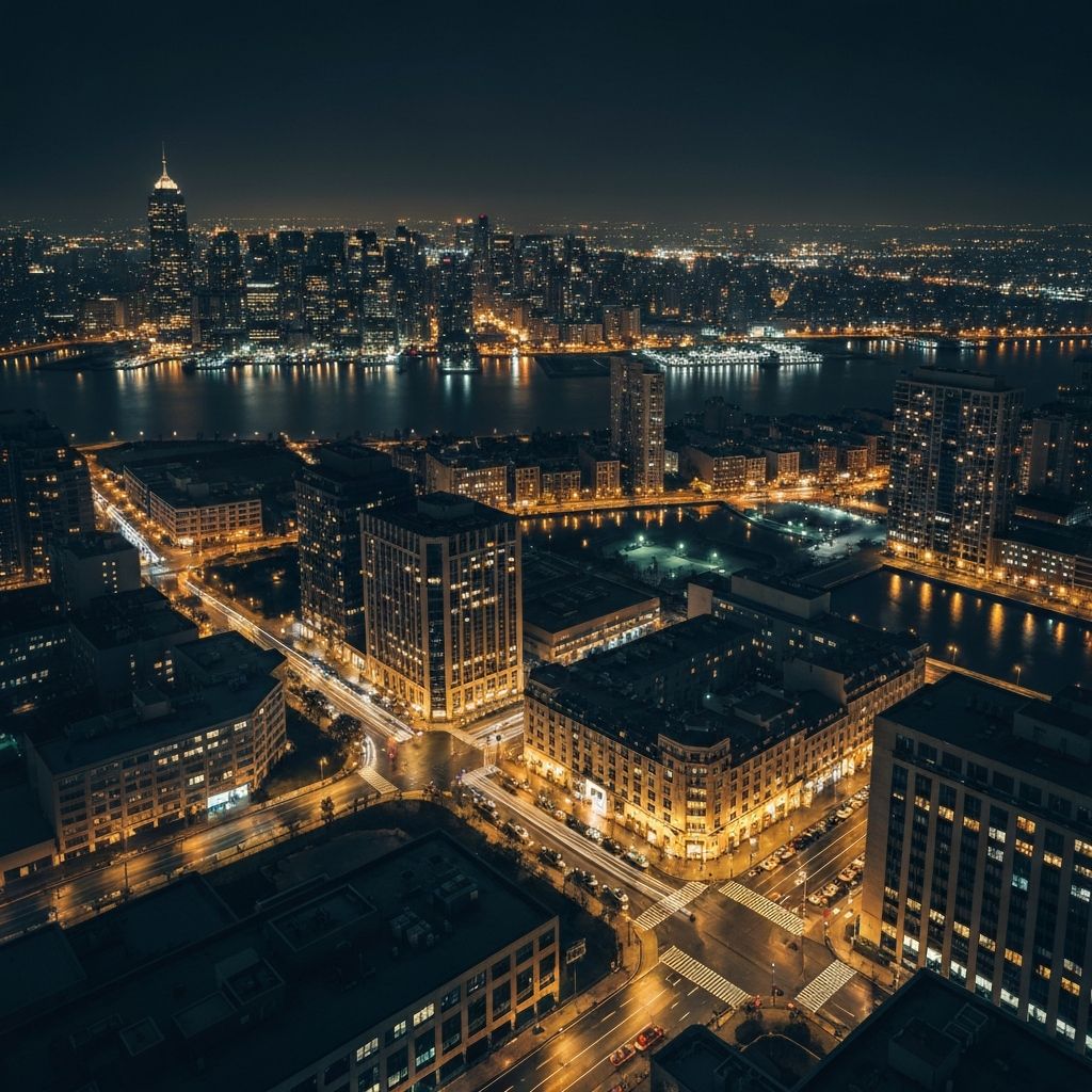 Modern city lights
